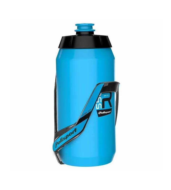 Kit porte bidon Pro + bidon R550 POLISPORT bleu – 550ml Super Prix