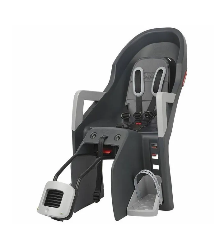 Siège enfant de vélo arrière POLISPORT Guppy Maxi+ RS fixation cadre – gris foncé/argent Offre Limitée