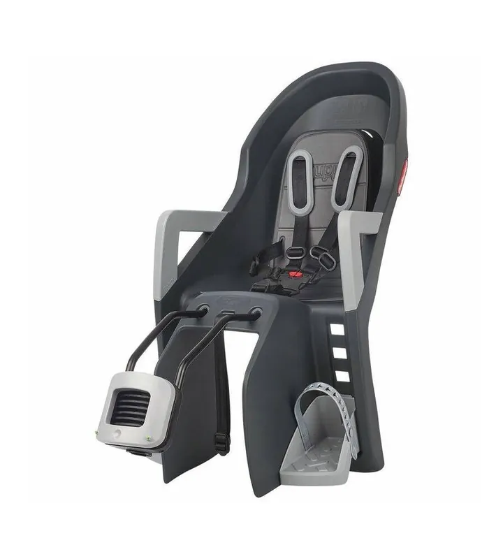 Prix Réduit Siège enfant de vélo arrière POLISPORT Guppy Maxi+ FF fixation porte-bagages – gris foncé/argent