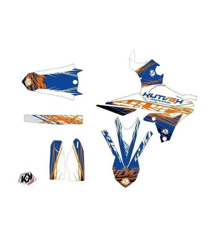 Kit Déco Yamaha 250 WRF 00-16 ERASER Bleu -Orange LIGHT Vente Flash