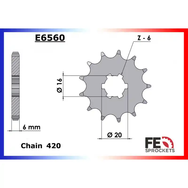 KIT ALU KAWASAKI KX 60 1985/03 13X44 RK420MS (B1-B19) Certifié