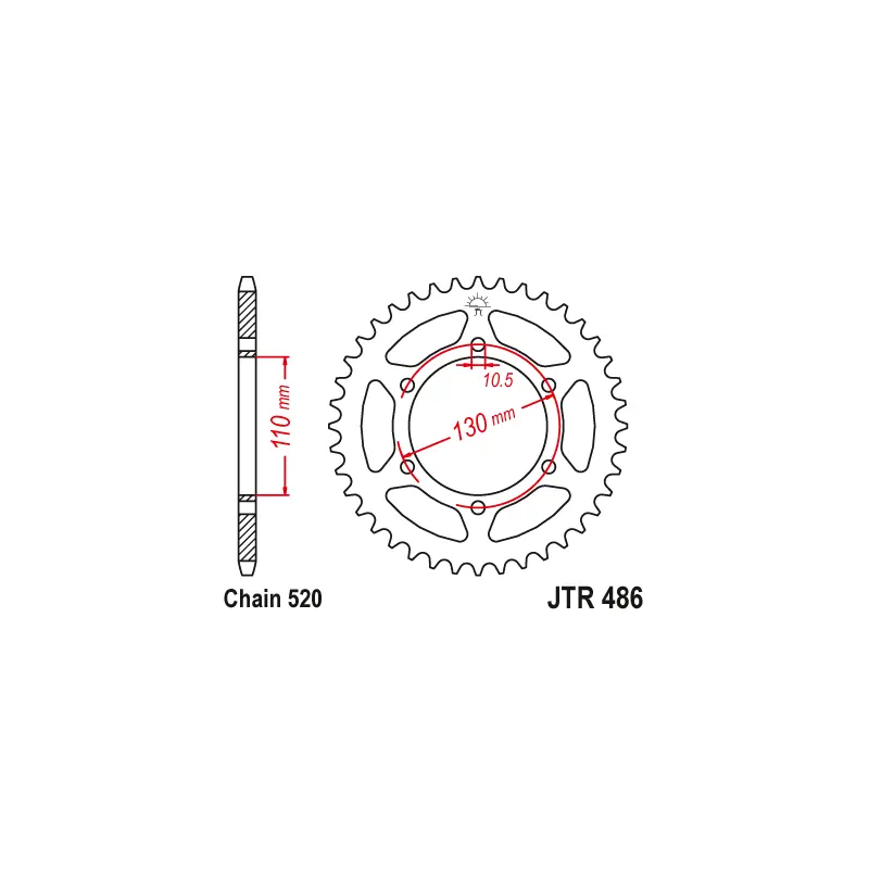 Solde Couronne Moto Acier JT 41 Dents PAS 520 - JTR486.41