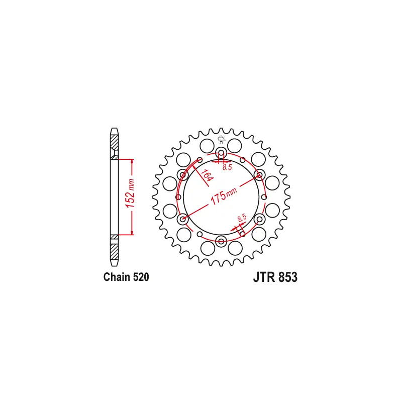 Meilleur Prix Couronne Moto Acier JT 42 Dents PAS 520 - JTR853.42