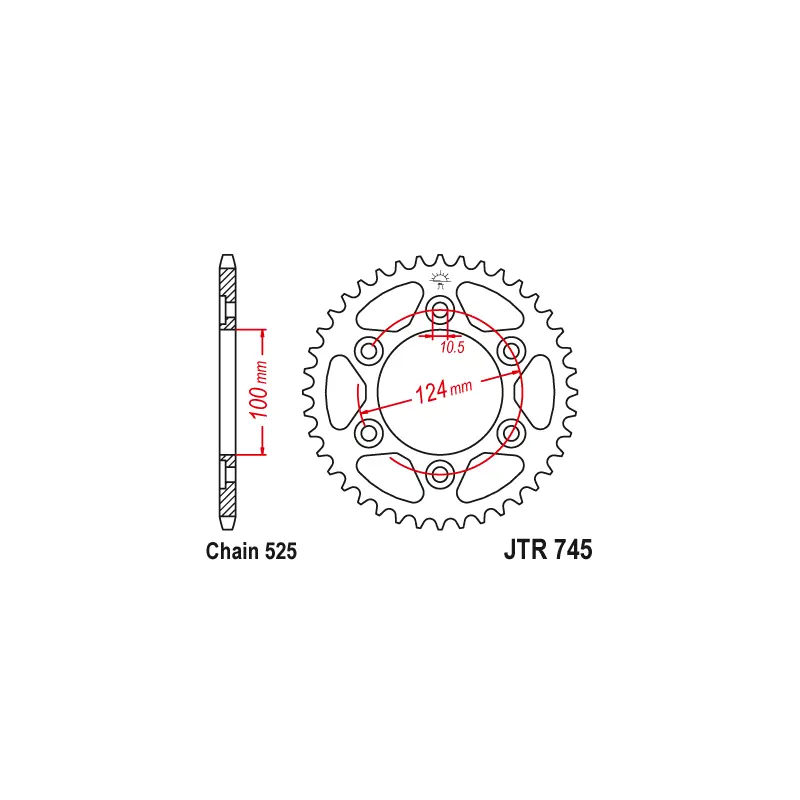 Seulement Aujourd’hui Couronne Moto Acier JT 42 Dents PAS 525 - JTR745.42