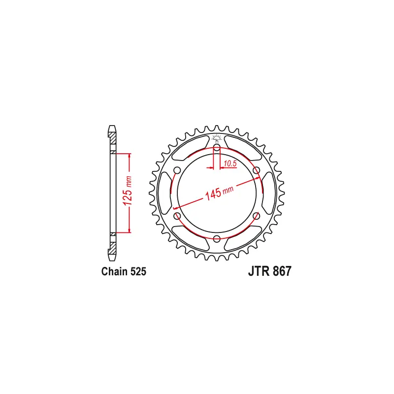 Prix Promo Couronne Moto Acier JT 42 Dents PAS 525 - JTR867.42