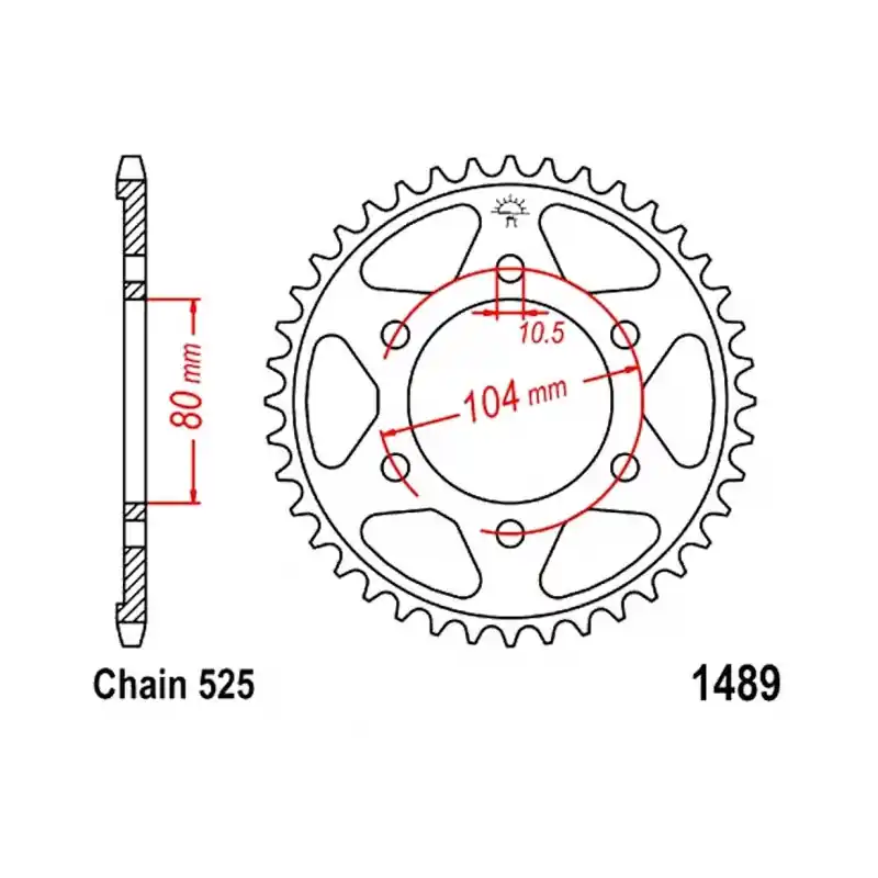 Soldes Couronne Moto Acier JT 44 Dents PAS 525 - JTR1489.44
