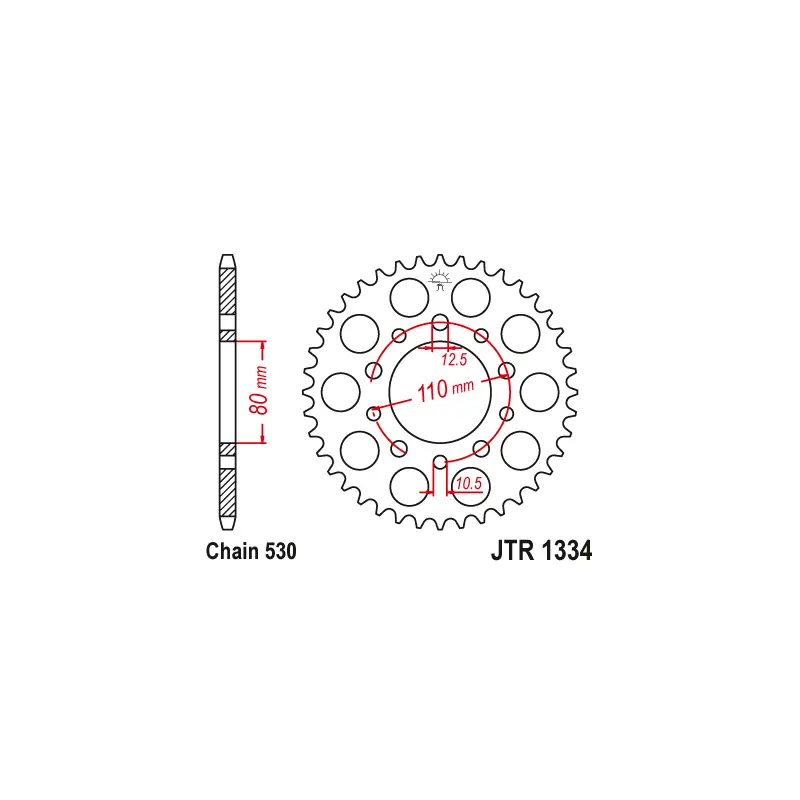 Haute Qualité Couronne Moto Acier JT 47 Dents PAS 530 - JTR1334.47