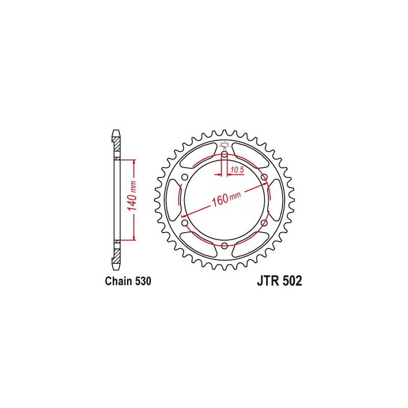 Retour Gratuit Couronne Moto Acier JT 47 Dents PAS 530 - JTR502.47