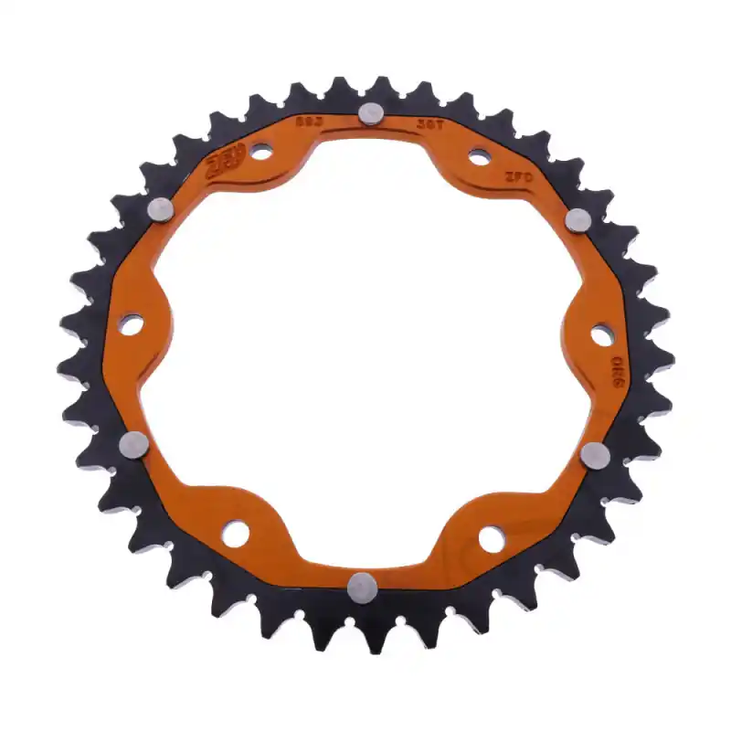 Achetez Aujourd’hui Couronne Moto Bimatiere ZF 39 dents PAS 525 Orange – ZFD-893-39-ORG