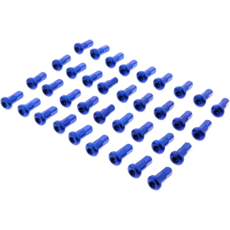 Affaire À Saisir Jeu d&rsquo;écrous de rayon arrière 36 Pièces Alu Bleu
