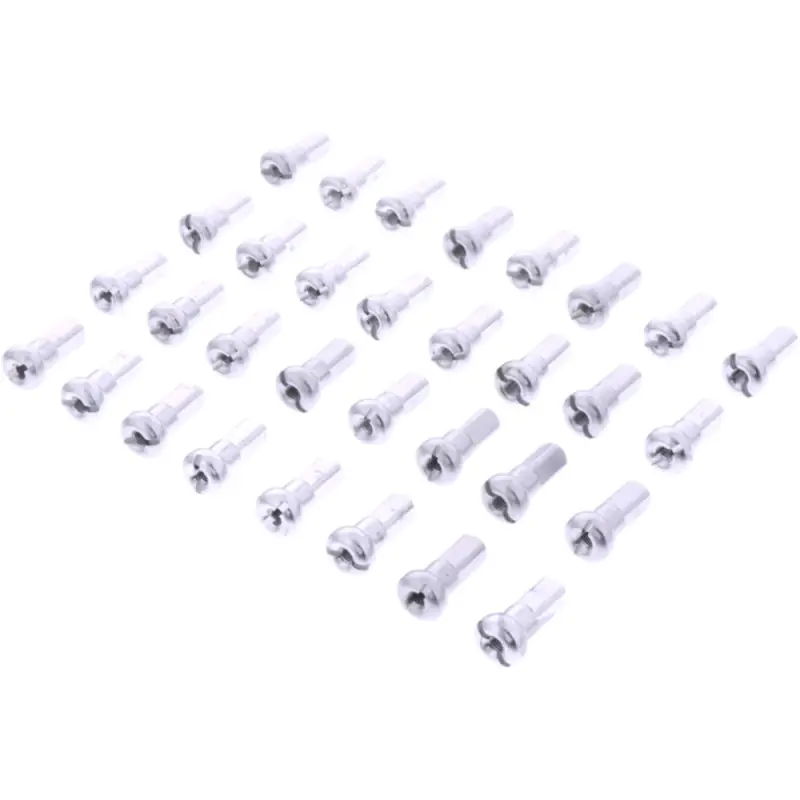 Jeu d&rsquo;écrous de rayon avant 32 Pièces Alu Silver Authentique