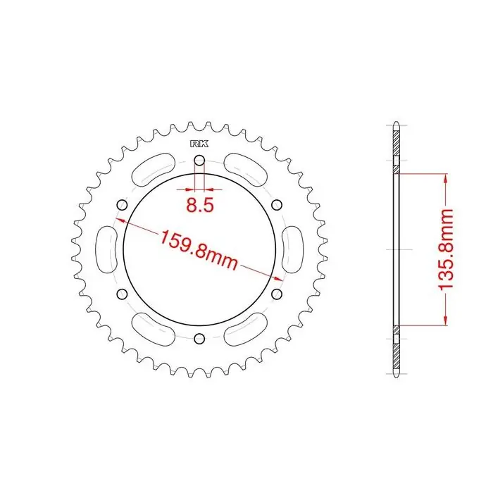 Couronne acier C45 haute résistance 47 dents Aprilia, BMW, Husqvarna Populaire