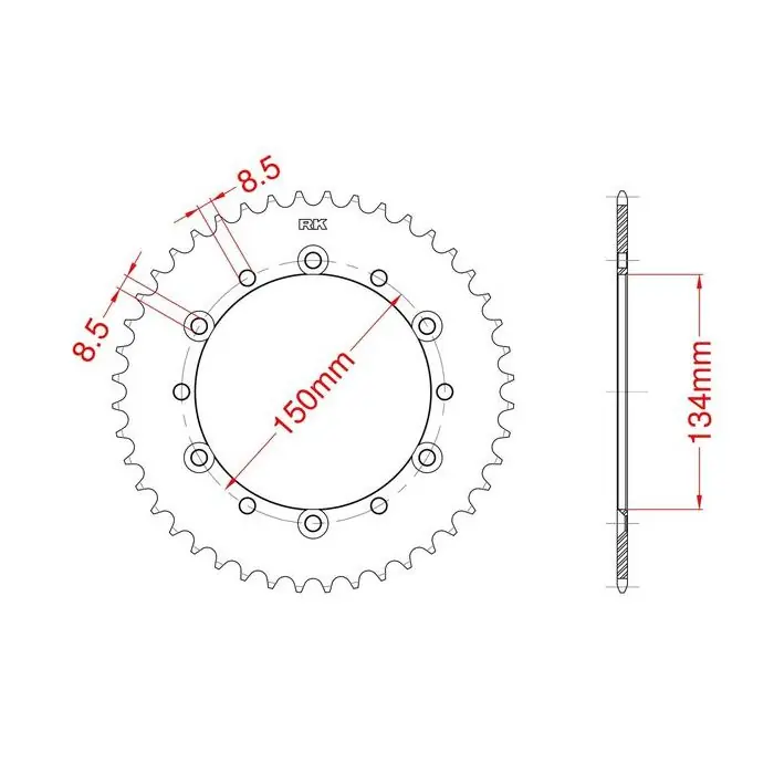 Couronne aluminium 45 dents Certifié