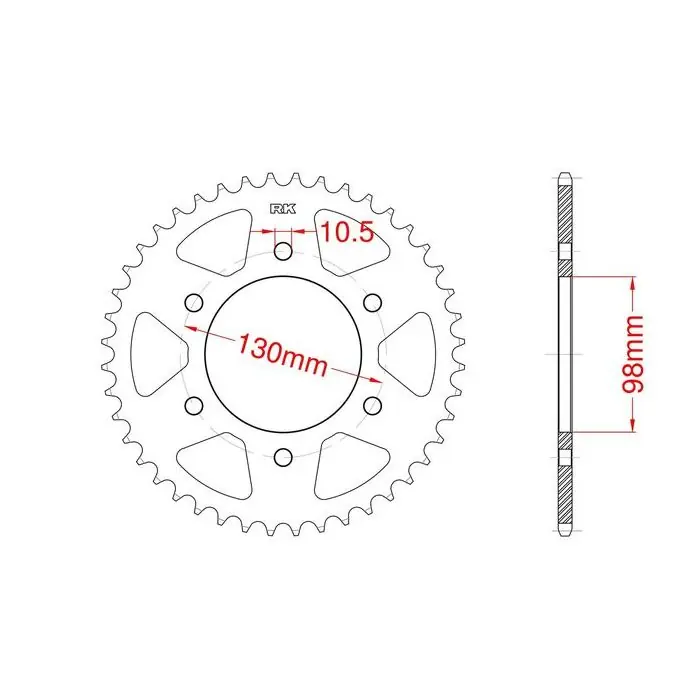 Couronne acier C45 haute résistance 35 dents Réduction