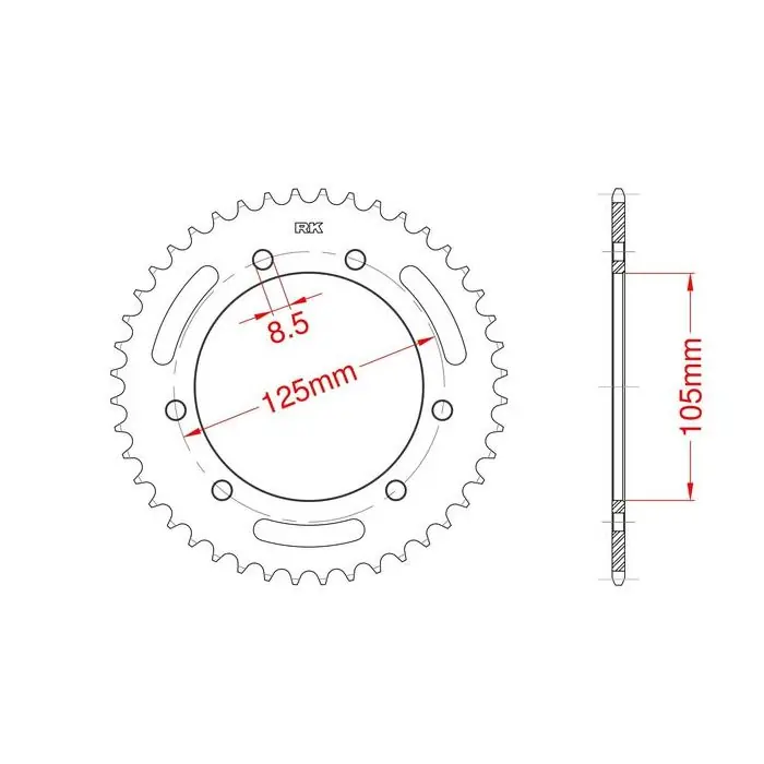 Couronne acier 48 dents Malaguti, Rieju, Yamaha Livraison Gratuite