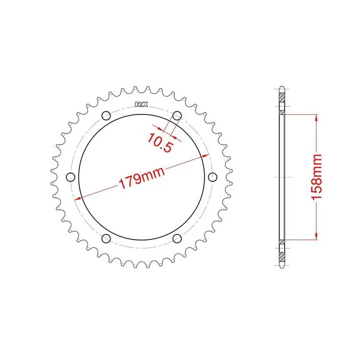 Nouvelle Collection Couronne acier trempé haute résistance 45 dents Aprilia