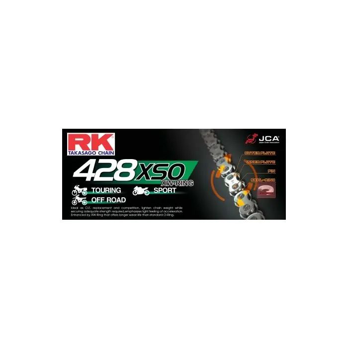 Commande En Gros Chaine RK 428 XW Ring super renforcée 114 M