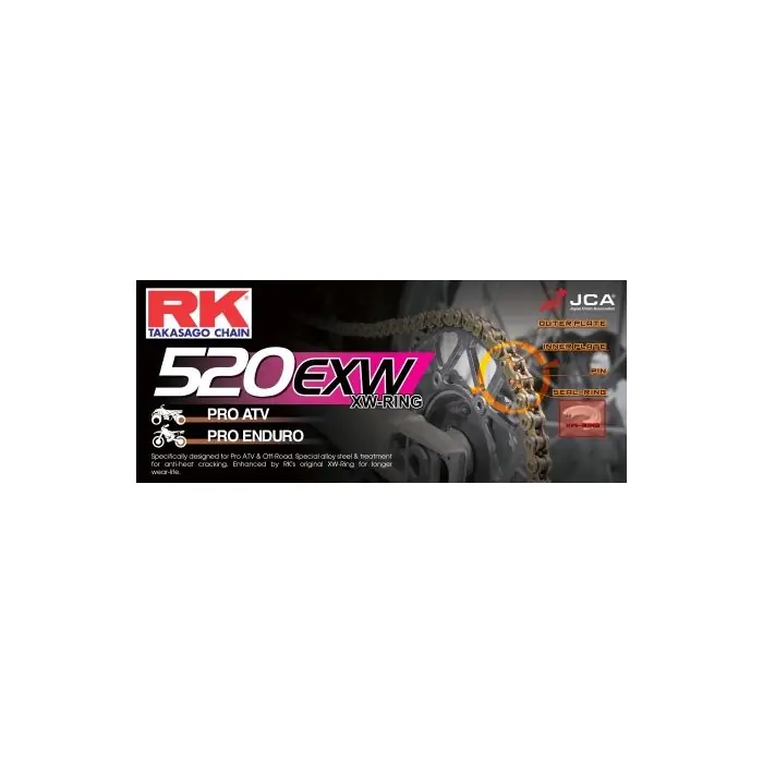 Chaine RK 520 XW Ring super renforcée 96 maillons Prix Choc