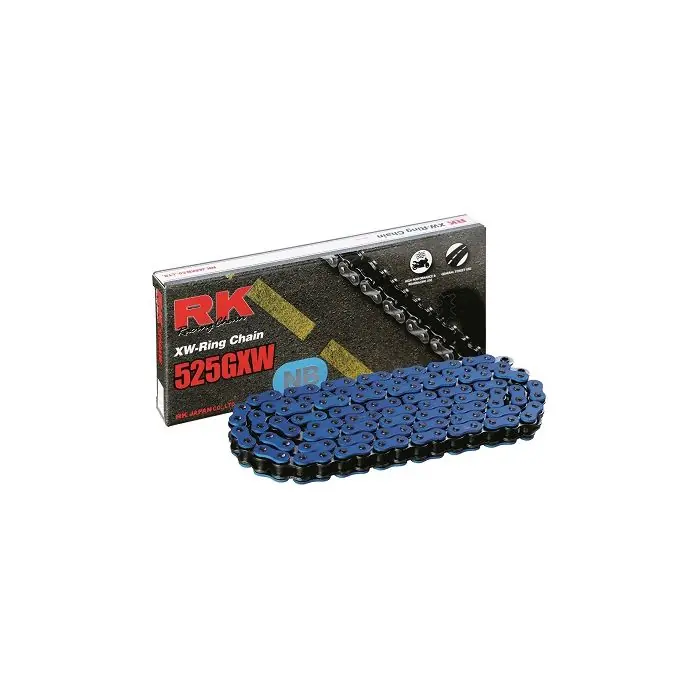 Commande En Gros Chaine RK 525 XW Ring hyper renforcée BLEUE 108 M