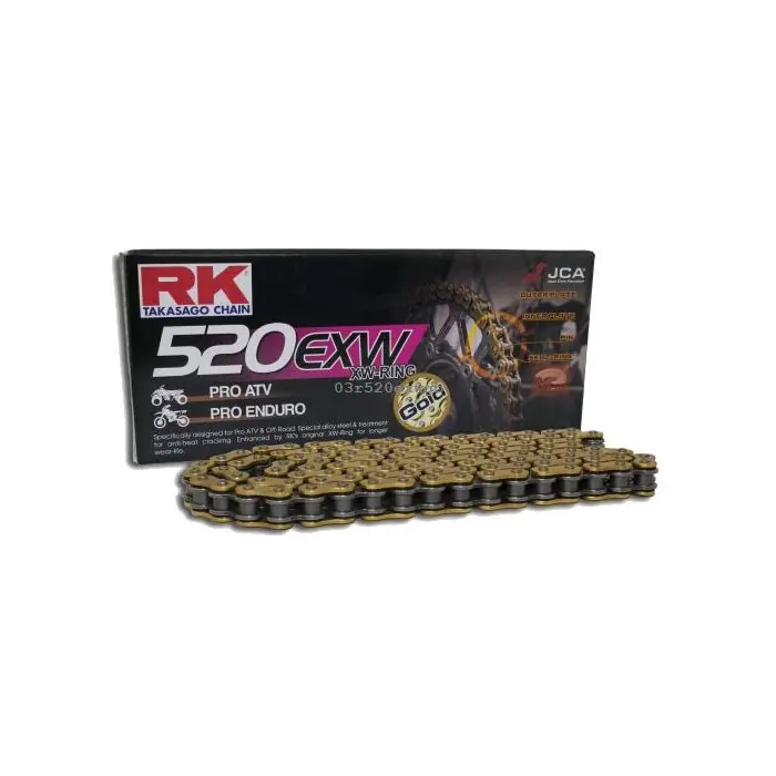 Offre Limitée Chaine RK 520 XW Ring super renforcée coul. or 116 M