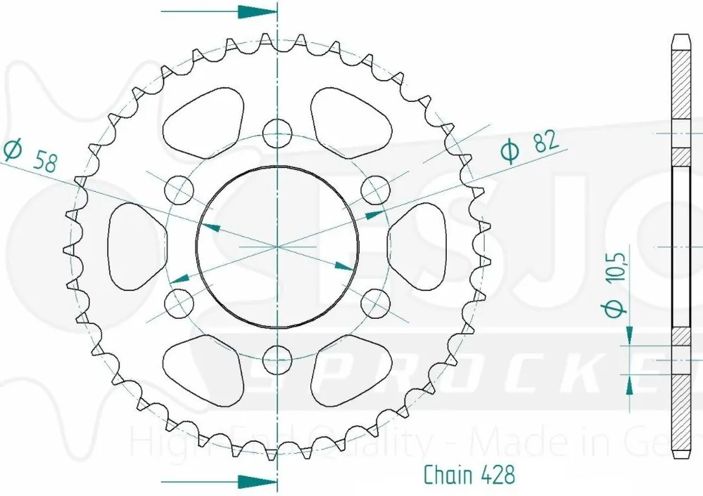 Couronne acier 46 dents Keeway RKF 125 LC Euro 4/Euro 5 2017-2023 Certifié