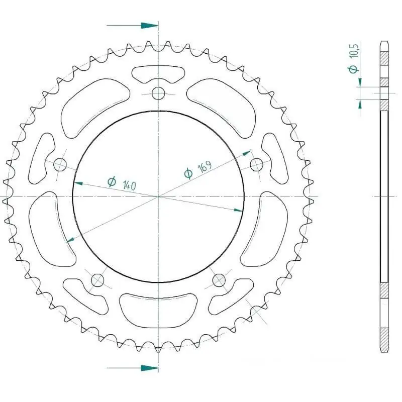 Bon Plan Couronne acier 49 dents Indian Indian 1200 FTR Carbon/Rally/S 19-22